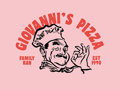 Giovanni's Pizza Logo branding branding concept design illustration logo pizza type typography