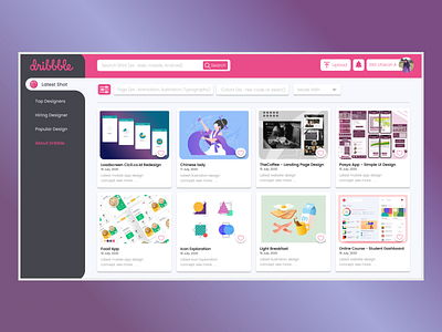 Dribbble Redesign Concept By Sitti Ufairoh Azzahra On Dribbble