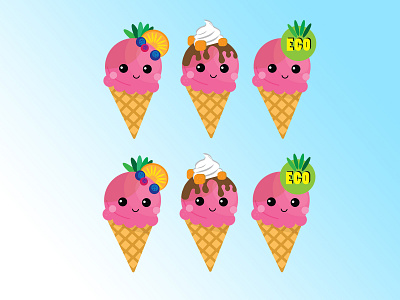 Here are the Ice Cream types! Which one is your favorite? brandbook branding design illustration illustration art illustrator modernart vector