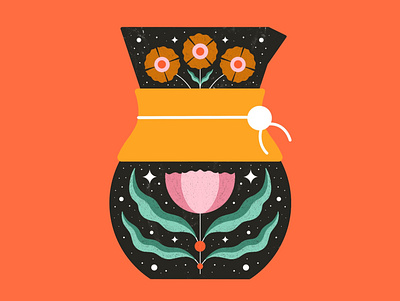Fuel coffee coffee art digital illustrator floral illustration folkart graphic illustration illustration procreate symmetry texture
