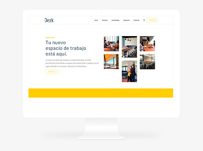 Website Design for Dezk Workplace design graphicdesign site ui ui ux design ux web web design website yellow