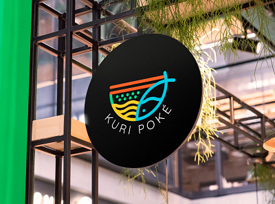 Kuri Poke poke Restaurant Logo Design branding brands japanese food logo logotype poke poke bowl restaurant