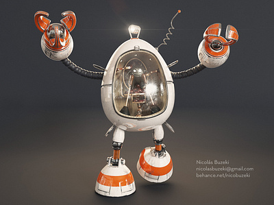 EggBot 3d alien bot cgi egg eggbot robot spaceship
