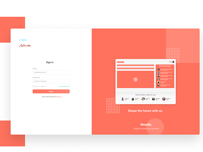 Moodle Sign in form Revamp app design ui ux web website