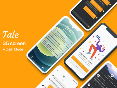 Tale iOS Social Media App app design illustration ui ux