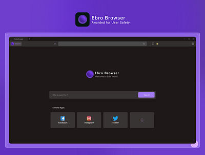 Ebro Browser | Dark Mode app design desktop desktop design minimal ui ux web website