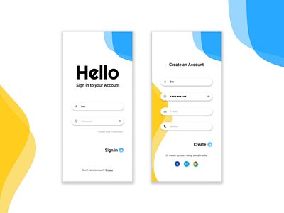 Login & Sign Up screens app design creative design figma graphicdesign login screen mockup design signup screen ui uidesign uiux ux