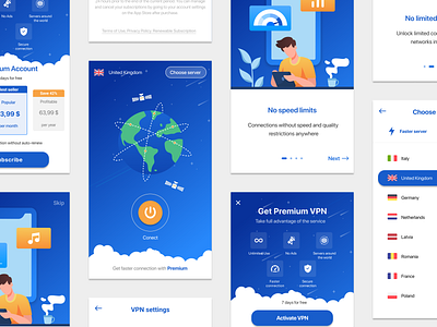 VPN - Mobile App control design designer minimal modern product design trend ui user interface user interface design vpn web