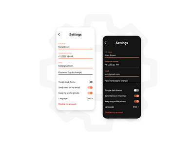 Settings UI Design Example