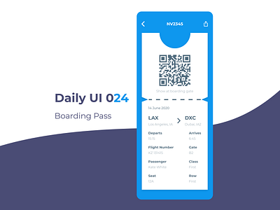 Boarding Pass UI Example