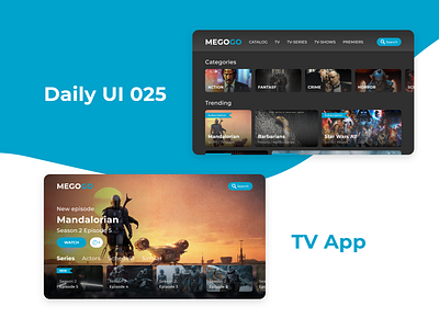 TV App UI Example dailyui design design inspiration inspiration tv app tv ui ui uidesign