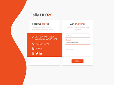 Contact Us UI Example contact contact form contact us dailyui design design inspiration inspiration ui uidesign web design webdesign