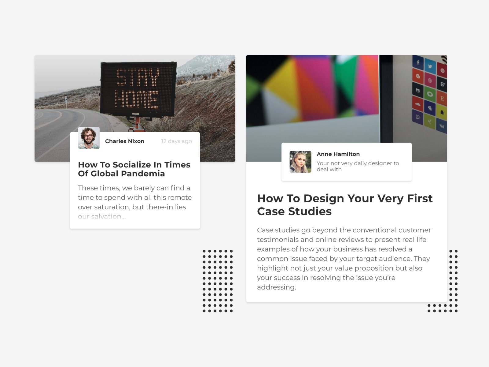 Blog Post UI Example by Nikita Kutsyi on Dribbble