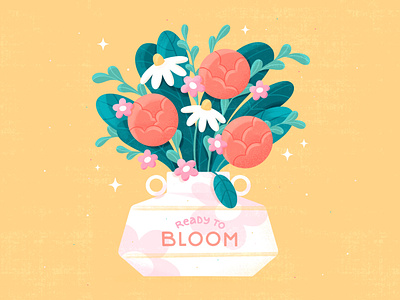 Ready to bloom 🌸🌿 artwork beautiful bloom bold color colorful cute design digitalillustration drawing flowerbouquet flowers handdrawn illustration procreate readytobloom selfmade spring texture textured