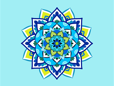 Blue Mandala. design flat illustration illustrator mandala mandala art vector vectorillustration