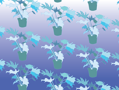 Lickity Split Wallpaper Pattern blue houseplant illustrator pattern plants vector wallpaper