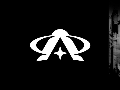 letter A premade space themed logo logo