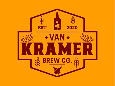 Van Kramer Brew Co. Badge Logo badge badgedesign badges brand identity branding design illustration logo typography vector