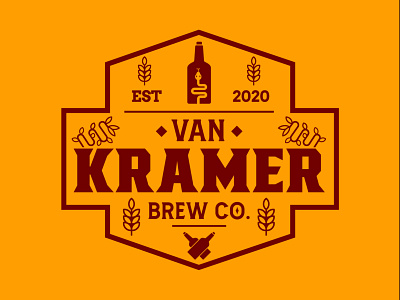 Van Kramer Brew Co. Badge Logo badge badgedesign badges brand identity branding design illustration logo typography vector