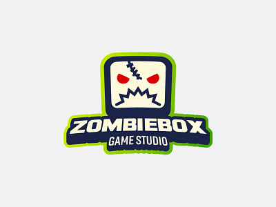 ZOMBIEBOX GAME STUDIO LOGO art design game logo illustration logo mascotlogo typography vector