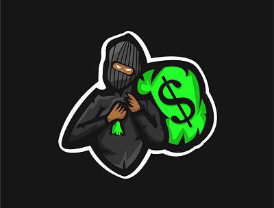Thief Mascot logo app branding design icon illustration logo typography ui ux vector