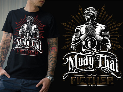 Muay Thai Fighter T shirt Design 2020 logo branding complex design illustration t spring t spring tee shirt tees texture tshirt typography vector vintage design