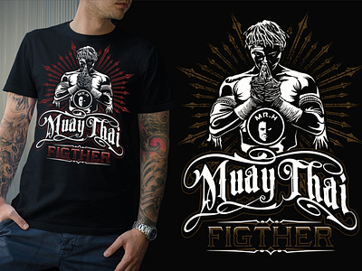Muay Thai Fighter T shirt Design