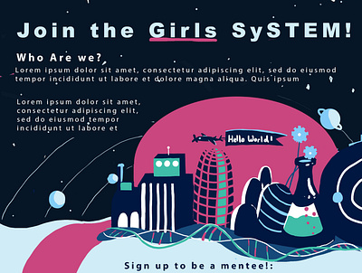 Flyer design for girls in STEM design flyer flyer design illustration