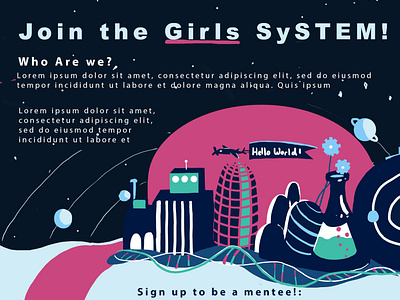 Flyer design for girls in STEM