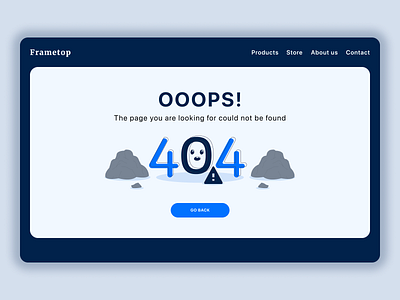 Daily UI | 404 page blue construction dailyui desktop error error 404 error page interface monochrome ui