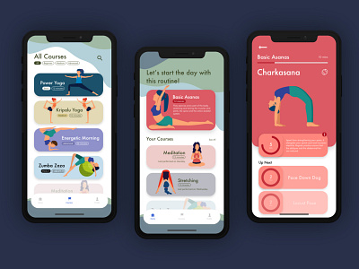 Yoga App Design app app design design fitness fitness app illustration ui ux yoga yoga app yoga pose