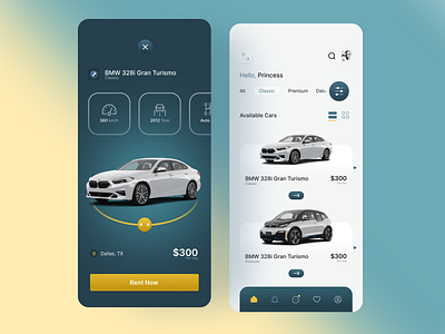 BMW Car rental service mobile app produc product design ui uidesign