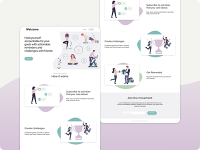 Welsome Landing Page - UX/UI Design homepagedesign illustration landing page ui user interface ux webdesign wellness