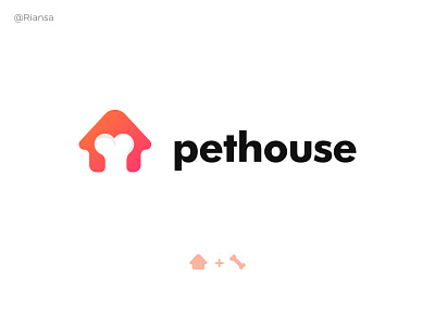 Pet House Logo - Bone animal awesome logo bone branding cat clean company cute dog house logo minimalist logo modernlogo pet rabbit