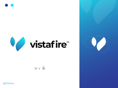 Vistafire - Letter V Logo awesome logo branding company concept fire flat letter v logo minimalist modern modernlogo v vista