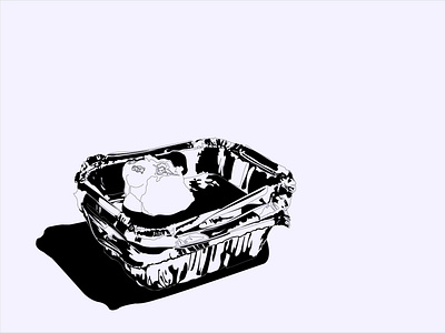 Chinese Box blackandwhite chinese food food illustration illustration illustrator minimalist design