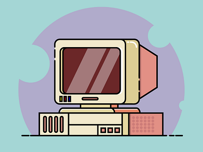 90's Computer Flat Design 90s computer flat flat art flat design minimalist simple technology vintage