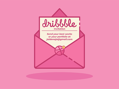 Dribbble Invitation design flat flat art flat design invitation minimalist simple