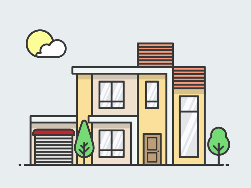 Modern House Flat Design #2 by Zaidaan Ahmad on Dribbble