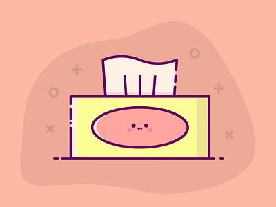 Cute Tissue Flat Design cute design flat flat art flat design indonésia minimalist pink simple tissue yellow