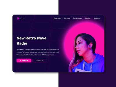 NRW Radio Concept minimal retrowave ui uidesign web web design webdesign website