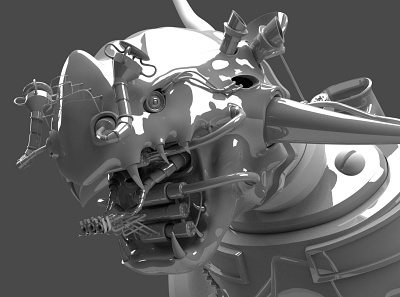 Mechanical dragon 3d design