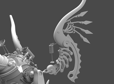 mechanical dragon 3d design