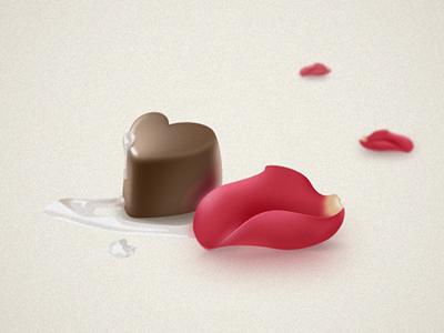 Valentine's-Day chocolate fluid icon realistically rose valentines day