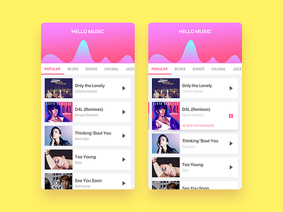 Hello Music app music ui