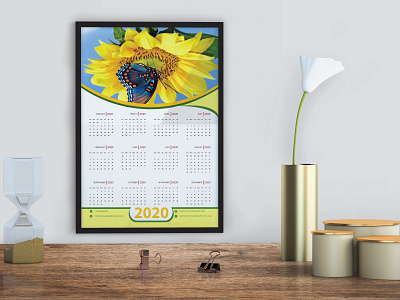 Calendar Design art brainding calendar calendar design clean dask calendar design illustration illustrator type typography vector wall calendar