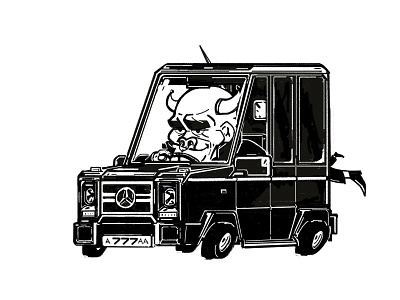 dribbble gelik bull car cartoon character design gelendwagen illustration