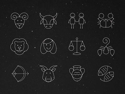 Horoscope Icon Set aries astrology capricorn daily gemini illustration leo libra pisces prediction sagittarius scorpio sign signs space star stars taurus virgo zodiac