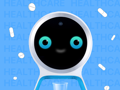 Pillo Home Healthcare Robot Emotions adherence ae ai animation custom design device digital eyes gif health interaction med medical medicare meds motion pills ui ux