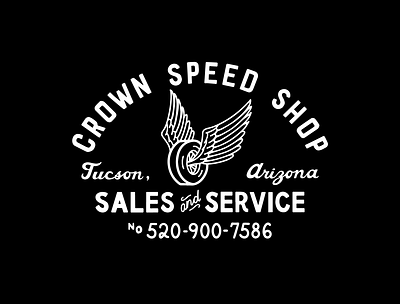 Crown Speed Shop badge branding design font icon illustration illustrator logo type vector